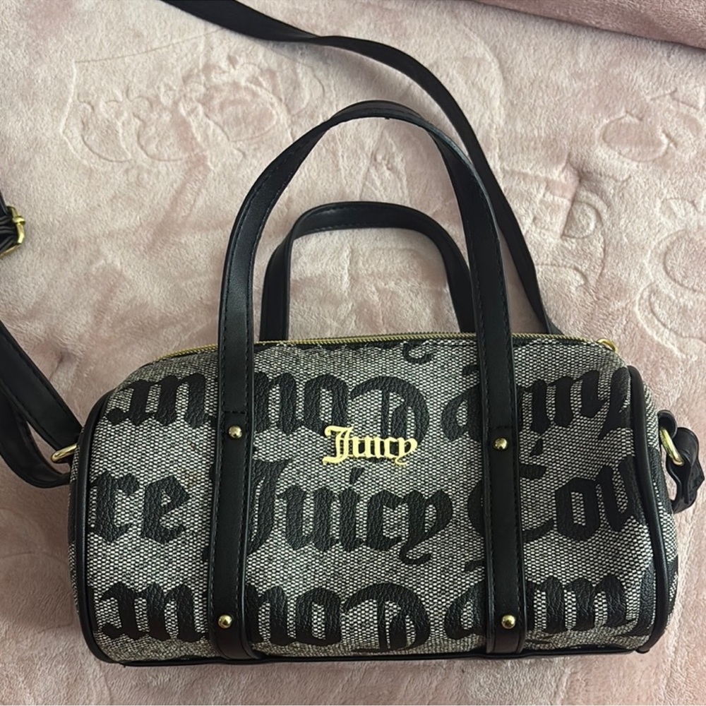 Juicy Couture Black and Gray barrel bag